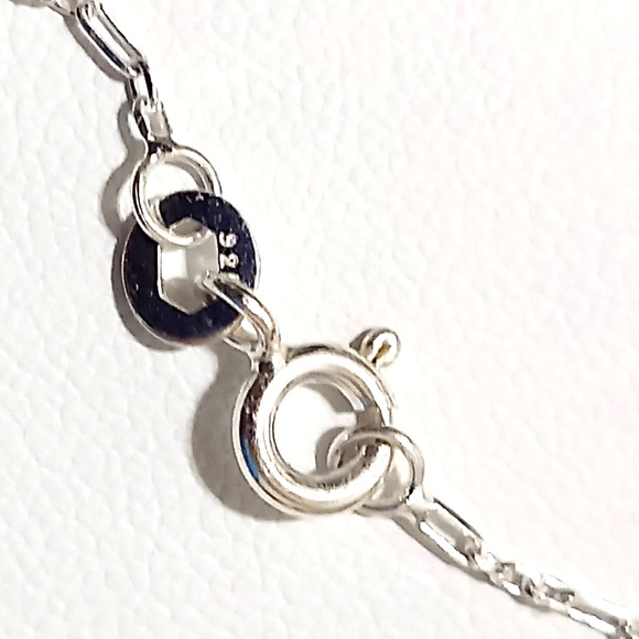 8" Solid Authentic 925 Sterling Silver Bracelet Long Figaro Chain Fine Gossamer - Picture 4 of 8